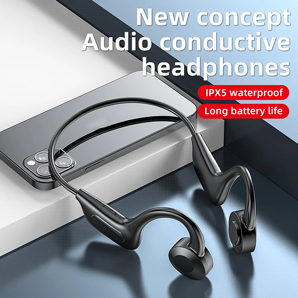 Bone Conduction Sports Bluetooth Headphone Not In Ear Waterproof Noise