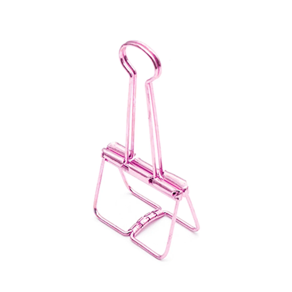 6pcs Metal Hollow Long Tail Clip Office Binding Clip Document Paper Bill Organizer Office Supplies S/M/L