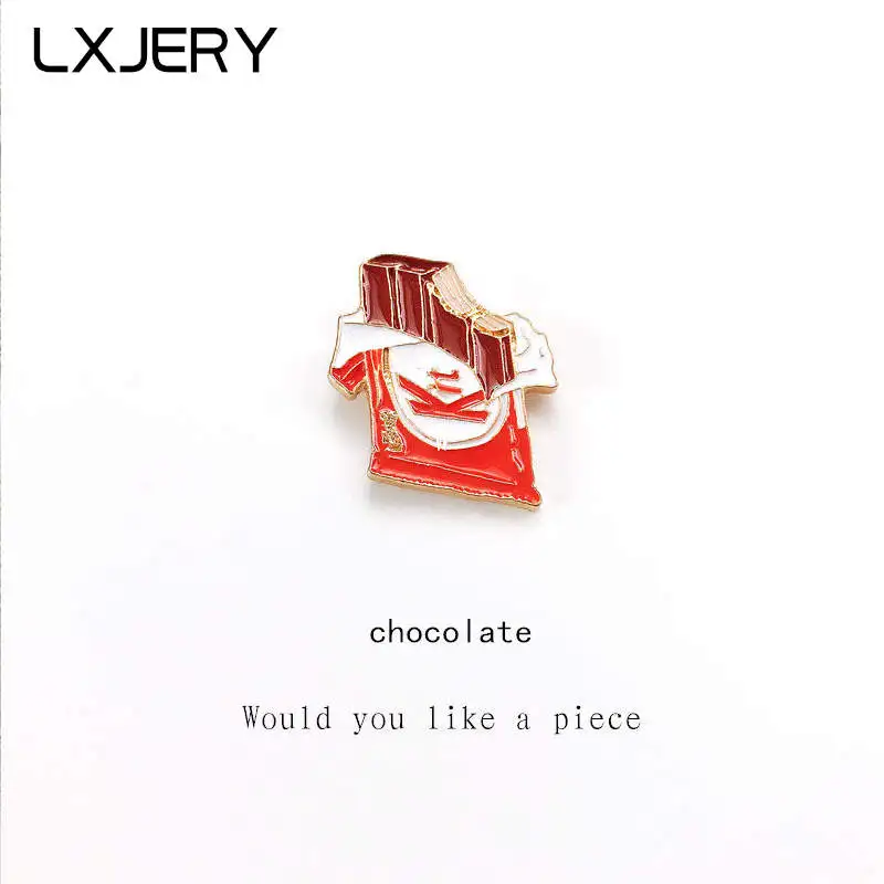 LXJERY Cartoon Enamel Chocolate Pin Badge On Backpack Funny Brooch Pins For Clothes Broche Women Girls Gift | Украшения и