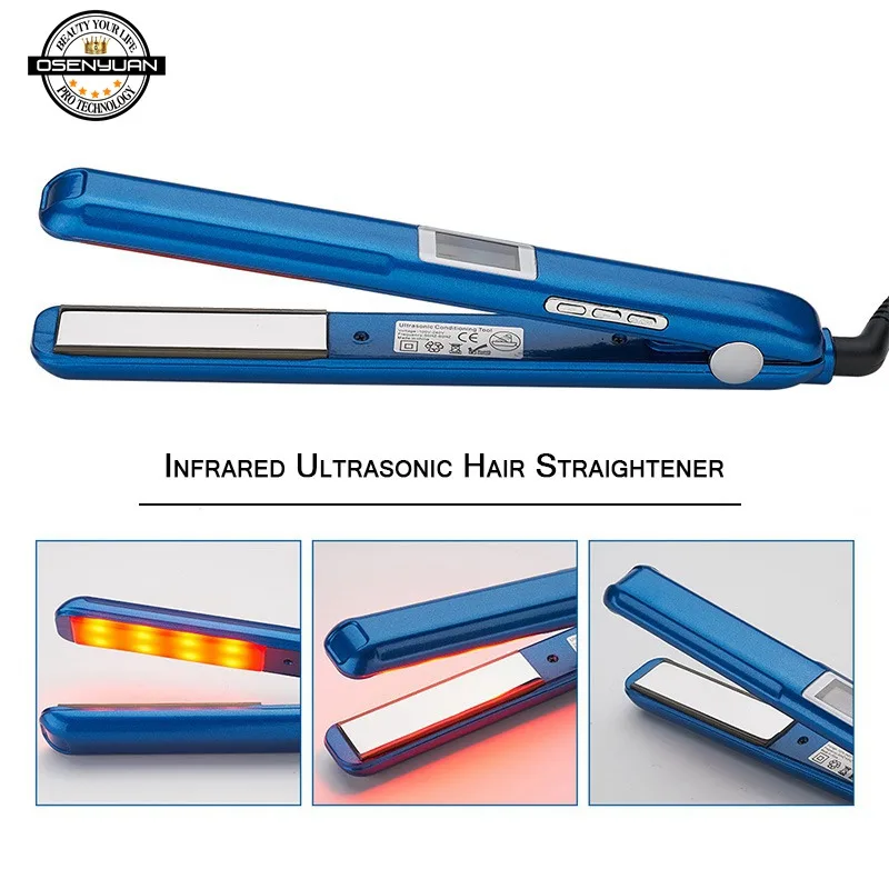 Plancha de pelo profesional infrarroja ultrasónica, plancha para pelo con  pantalla LCD, PLACA PLANA, tratamiento para recuperación de cabello dañado| Planchas de pelo| - AliExpress