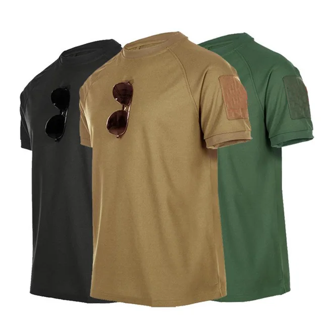Tactical T-Shirts Men Sport Outdoor Military Tee Quick Dry Short Sleeve Shirt Hiking Hunting Army Combat Men Clothing Breathable 2