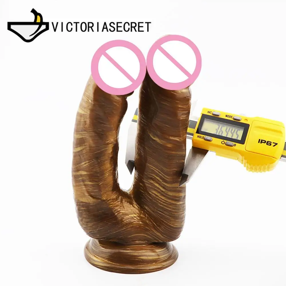 Sex Toy Shop Double head Penis Sucker Dildo For Woman Realistic Vagina Masturbation Cock Penis Adult Toys Anal Butt Toys For Gay