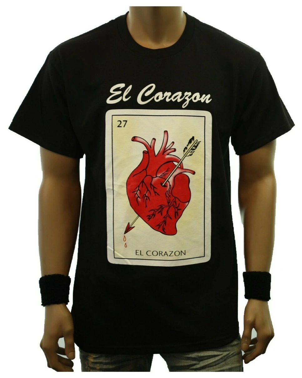 Забавные футболки с рисунками El Corazon Loteria Borracho Мексиканская Футболка принтом Urban