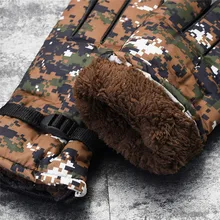 Зимние перчатки Повседневное плюс бархатная подкладка высокой упругой ветрозащитный Теплый запястье полный палец перчатки