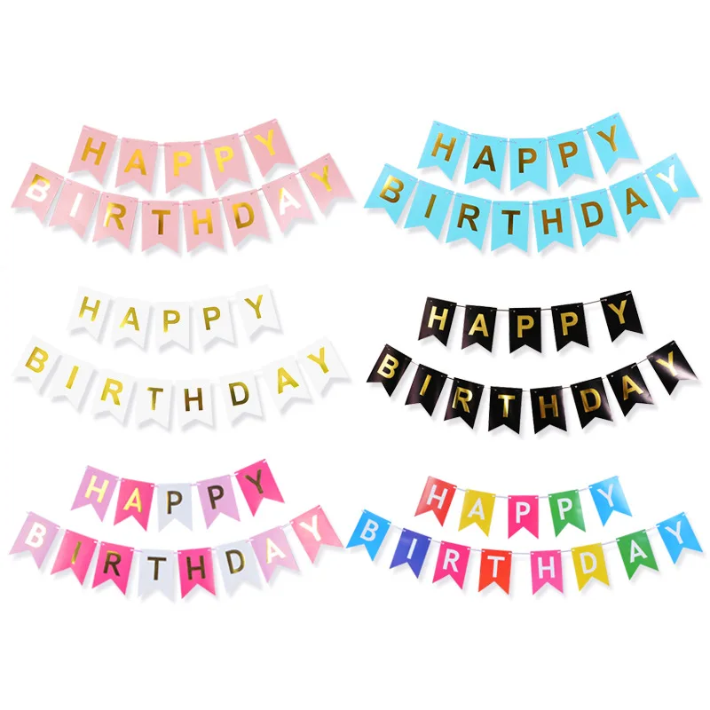 1 package 2set Happy Birthday Decoration Banners Streamers Confetti Event Party Festive Supplies Home Garden | Дом и сад
