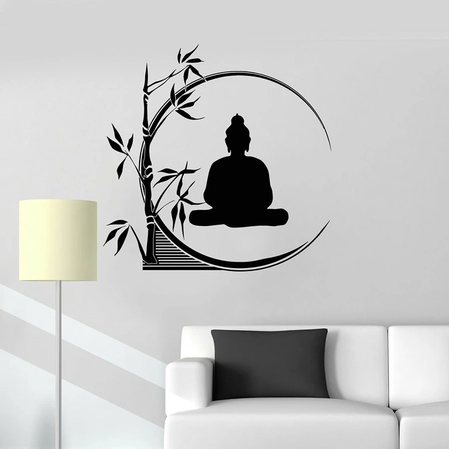 Vinyl Wall Decal Buddha Meditation Circle Yoga Reed Buddhist Interior Decor  Window Glass Stickers Relaxing Bamboo Mural S1255 - Wall Stickers -  AliExpress