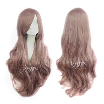 

High-Temperature Fiber hat wigs Cosplay Cartoon Dark Coffee Color Big Wave free shipping