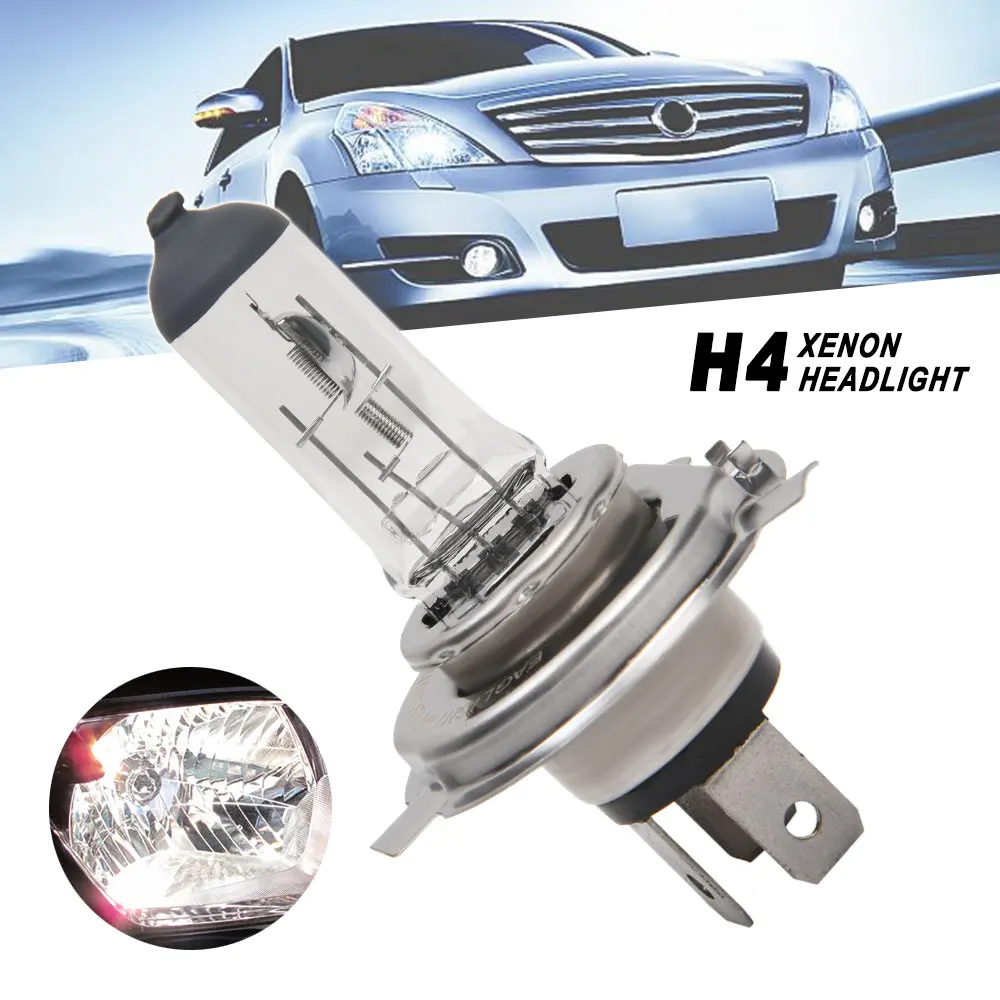 

Clear Light H4 Headlight Bulb Halogen Bulb H4 100W 12V 6000K Car Headlights Car Accessories for P43T Lamp Holder
