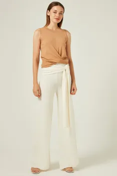 

Waist Lacing Detailed Wheel Sweater Pantalon-Ecru