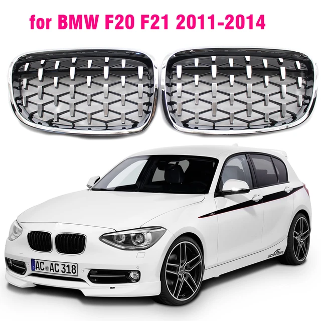 1 Pair Front Kidney Diamond Grills For Bmw 1 Series F20 F21 2010-2014