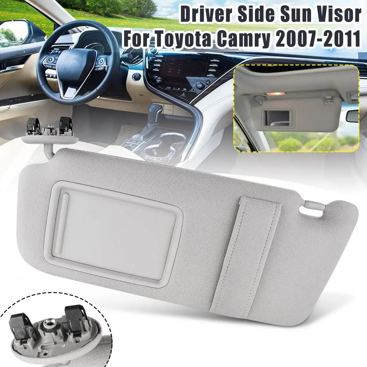 

Front Left Driver Side Sun Visor Without Sunroof for Toyota Camry 2007 2008 2009 2010 2011 Windscreen Sun Visor Auto Accessories