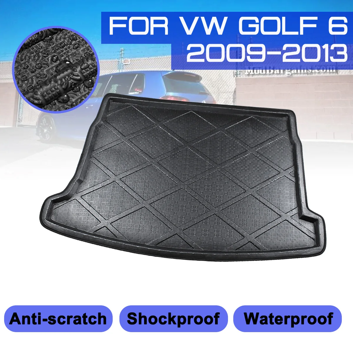 Для VW Golf 6 2009-2013 автомобильный напольный коврик Ковер задний багажник