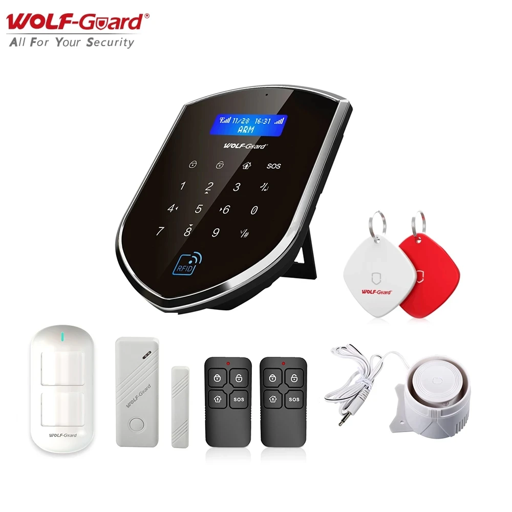 Умная беспроводная домашняя сигнализация Wolf-Guard, 4G, SIM, 2,4G, Wi-Fi, 433 МГц