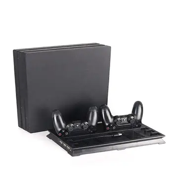 

Cooling Fan Vertical Stand Station Charger for PS4 Pro Game Console Controllers