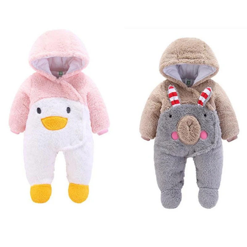 

Winter Baby Newborn Romper Fashion Warm Baby Winter Jumpsuit Overalls Cute Cartoon Baby Girl Rompers Overalls Infant Clothing