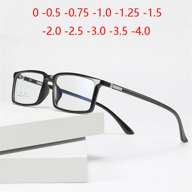 

Anti-blue Light Square Prescription Eyeglasses Women Men TR90 Myopia Lens Optical Spectacle myopes Lunettes 0 -0.5 -0.75 To -4.0