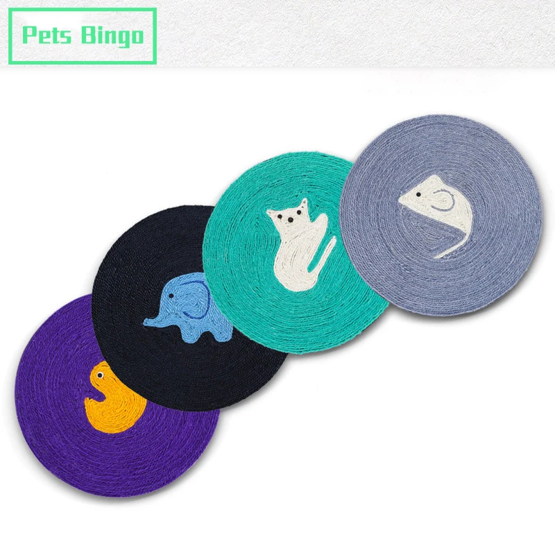 

Pets Bingo Round Cat Scratcher Board High-quality Sisal Interactive Pets Toy Portable Durable Grind claws Cat Scratcher Mat