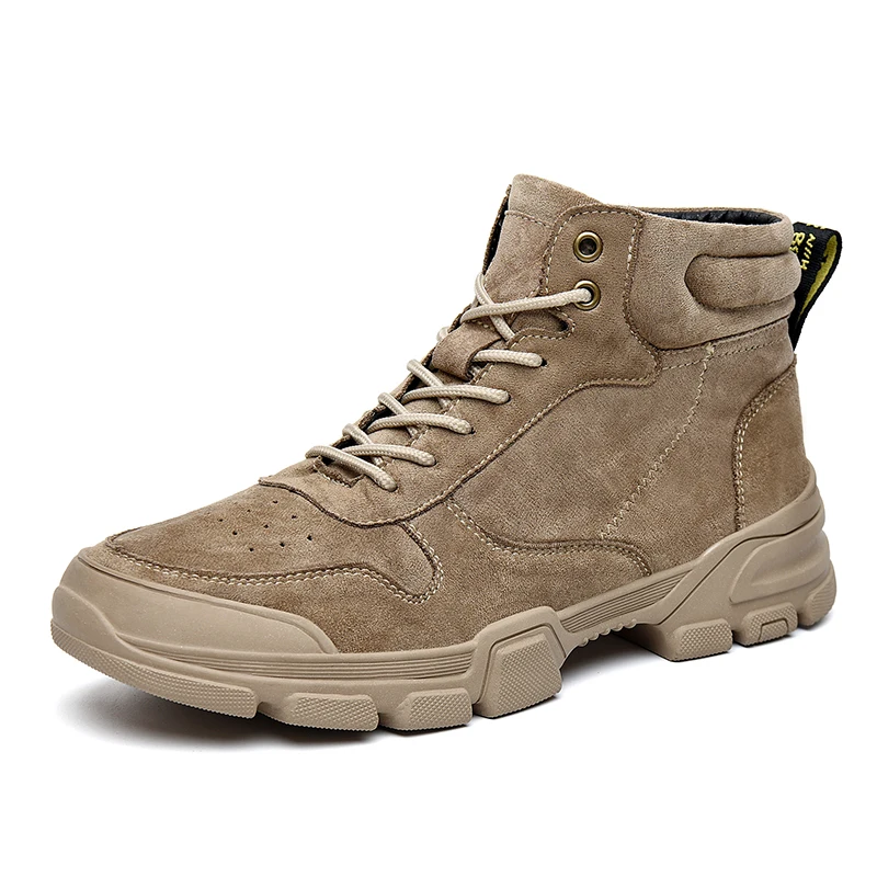 Brown single shoes Oeak Новые теплые зимние сапоги Для мужчин плюс бархат Для мужчин обувь на открытом воздухе сапоги на холодную погоду Водонепроницаемый Для мужчин сапоги с высоким уровнем gang хлопковые сапоги - Цвет: Brown single shoes