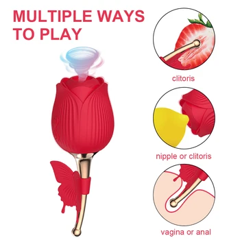 Rose Sucking Vibator Couples Vagina G-Spot Sucking Vibrators Clitoris Stimulation Massager Nipple Anal Plug Sex Toys For Women 4