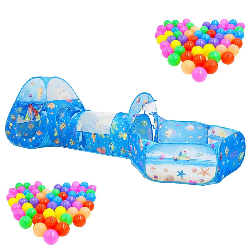 

KID'S Tent Game House Oceans Tent Three-piece Set-Shooting Ball Pool Arch Sandbox Crawl Tunnel Game House