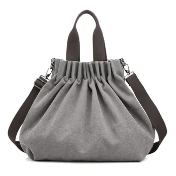 

Simple Fashion Single Shoulder Bag Women Canvas Messenger Bag Large Capacity Dumpling Bag