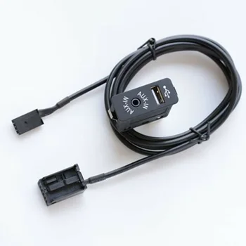 

High Quality Black 10 Pin 3.5 mm Jack socket Car USB AUX IN Adapter Cable For BMW E39 E53 BM54 X5 E46 car Accessories