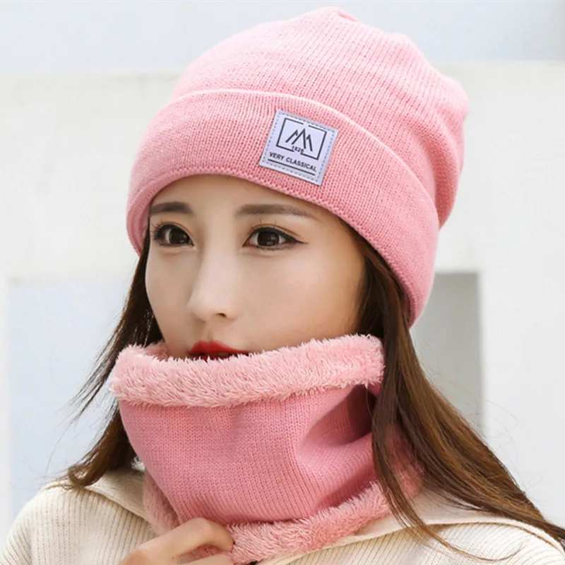 

SILOQIN Winter Women's Hat Plus Velvet Warm Beanie Cold Proof Ear Protection Hats With Bib Knitted Woolen Cap Schoolgirl Ski Hat
