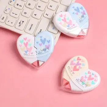 

2pcs/set 10m Length Heart Shape Correction Tape Creative Kawaii Examination White Out Correction Tape Stationery School Supplies