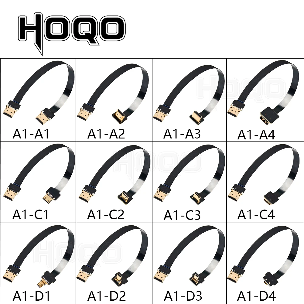 HDMI-совместимый FPV HDMI ленточный кабель 90 градусов Mini/Micro для стандартных разъемов