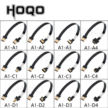 HDMI 호환 리본 케이블, FPV HDMI, FFC, 90 도 미니, 마이크로 HDMI-표준 HDMI PCB 커넥터, 20 핀, fpv 마이크로 HDMI, 5cm
