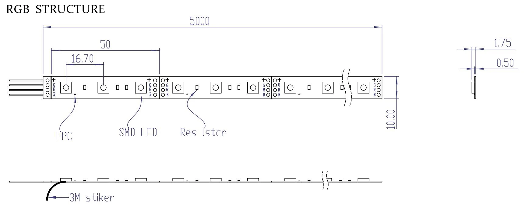 Светодиодные ленты лампы 5050SMD 100 M RGB 60D DC12V Гибкая ленточная