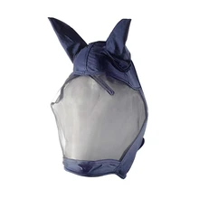 Horse Fly Mask with Ears Breathable Anti-Mosquito Horse Mask(Blue