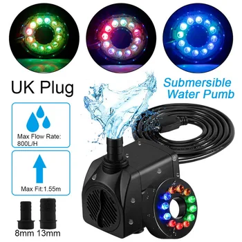 

Submersible Water Pump with LED Light Adjustable Water Flow or Pond Aquarium Fish Tank Fountain