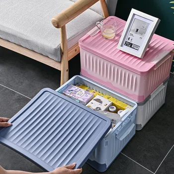 

Large Plastic Clothes Storage Box Foldable Toy Book Sorting Box Car Stackable Storage Box