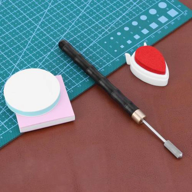 DIY Кожа ремесло край масло лечение инструмент наконечник ролик ручка кожа ремесло инструменты