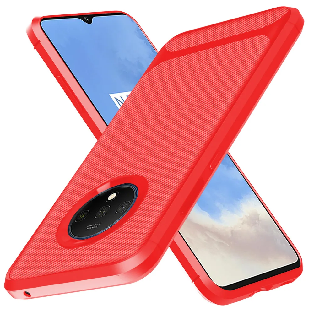 Мягкий ТПУ чехол для телефона Oneplus 7T тонкий силиконовый защитный чехол из углеродного волокна для Oneplus 7t Pro противоударный чехол