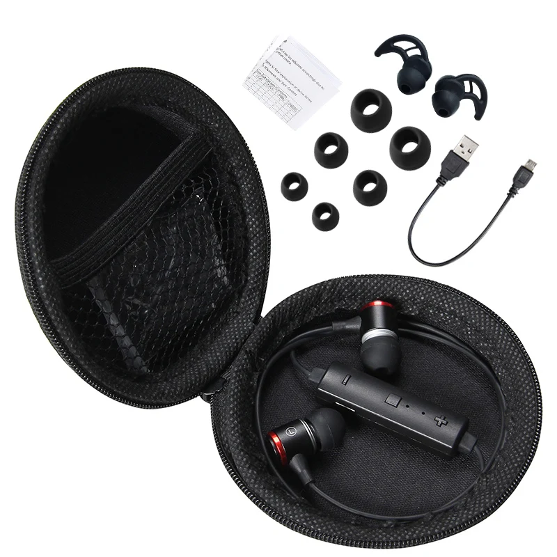 Lecolli Wireless Sports Bluetooth Headset Metal In ear Heavy Bass Line Control Unisex High Sound Quality