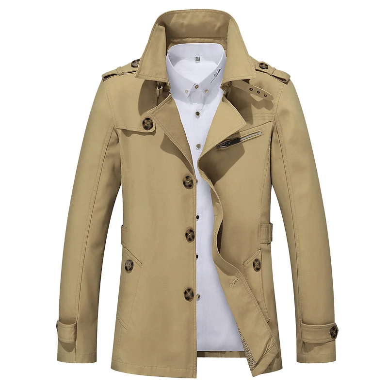 

Trench Coat Men's Mid-length 2020 Autumn New Style Korean-style Trend Slim Fit Handsome Overcoat MEN'S Coat Thin Type for Spring