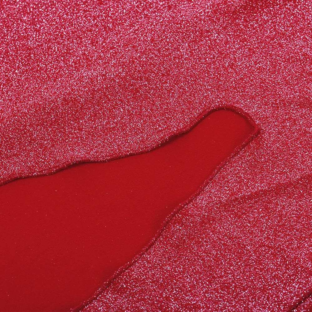 Adogirl с открытыми плечами платье макси с длинным рукавом глубокий v-образный вырез с высоким разрезом Полная длина вечерние элегантные женские красные вечерние платья с блестками