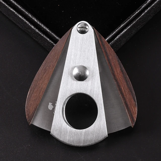 New 1pcs Cohiba cigar Cutter cigar scissors Wood sector edged stainless steel blade Cigar Accessories 5
