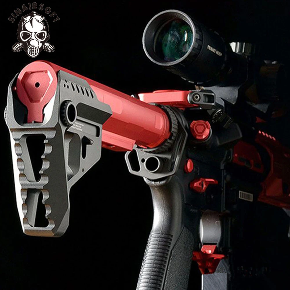 High Quality SI Style Lightweight Aluminium Stock Adapter Black Barrel Pipe for AEG M4 M16 Hunting Paintball Accessories