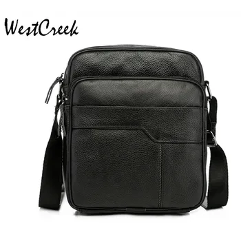 

WESTCREEK Brand Genuine Cowhide Leather Men Shoulder Bag Small Messenger Bags Male Travel Crossbody Bag Fashion Men Bag Flap