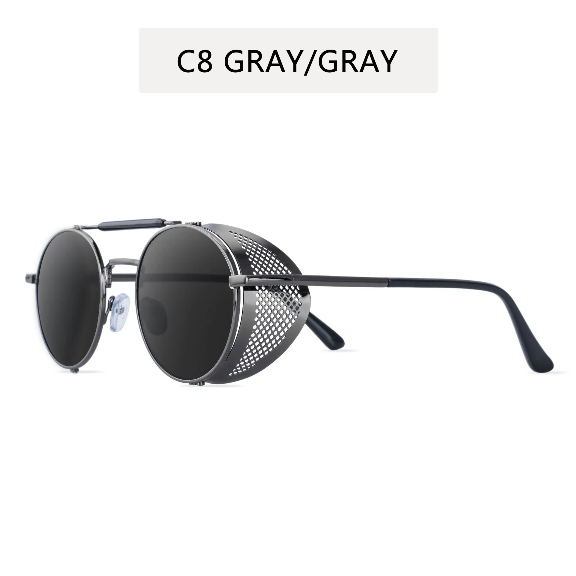 Новые круглые солнцезащитные очки в стиле стимпанк мужские и женские Модные металлические очки фирменный Дизайн Винтажные Солнцезащитные очки высокого качества UV400 Gafas