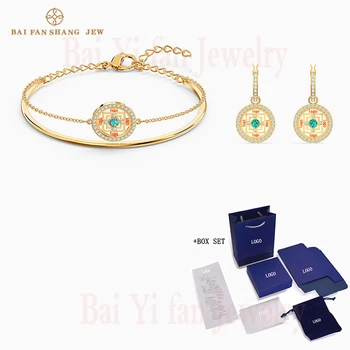 

Fashion Jewelry SWA New SYMBOLIC MANDALA Set Charming Mandala Decoration Crystal Gold Set Jewelry Women Trend Romantic Gift
