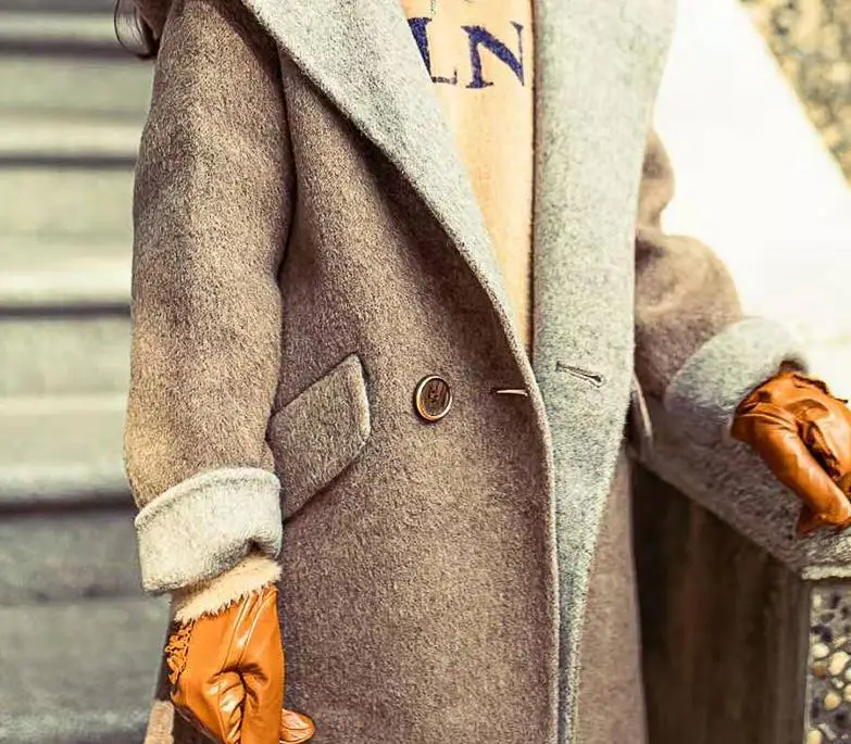 Winter new Girls hooded wool coats children Double-faced Cashmere Soft Overcoat warm Cashmere Moids Kids jacket Outerwear Y2272