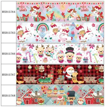 

HuangTao 22MM 25MM 38MM 50MM 75mm Printed Pattern on Grosgrain Ribbon for diy ribbon