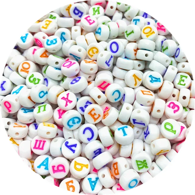 100pcs 6mm Mixed Square Alphabet Letter Beads Charms Bracelet Necklace For Jewelry Making DIY Accessories 05