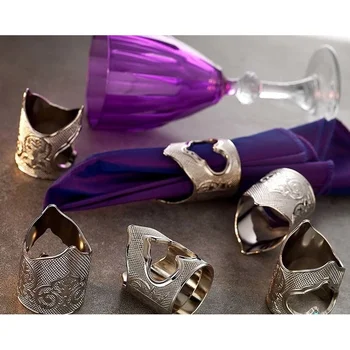 

6Pcs Turkish Classy Napkin Ring Set Handmade Serviette Holder Wedding Dinner