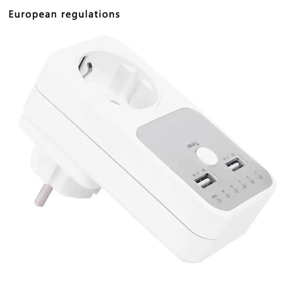EU Розетка синхронизации, двойной USB таймер, переключатель обратного отсчета, розетка, контроллер, умный дом, USB зарядное устройство, адаптер, вилка - Название цвета: EU