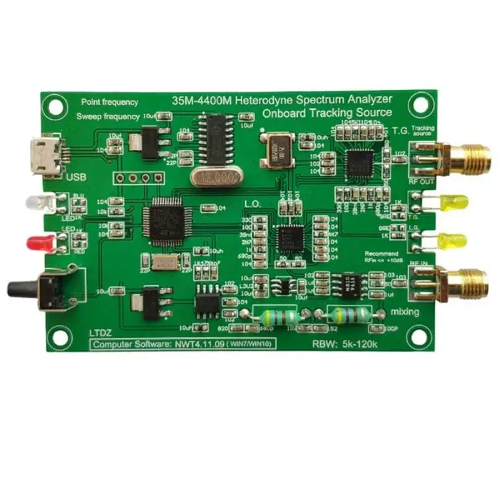 Анализатор спектра USB 35-4400 м источник сигнала РЧ частота анализа инструмент с отслеживанием источника модуль J8